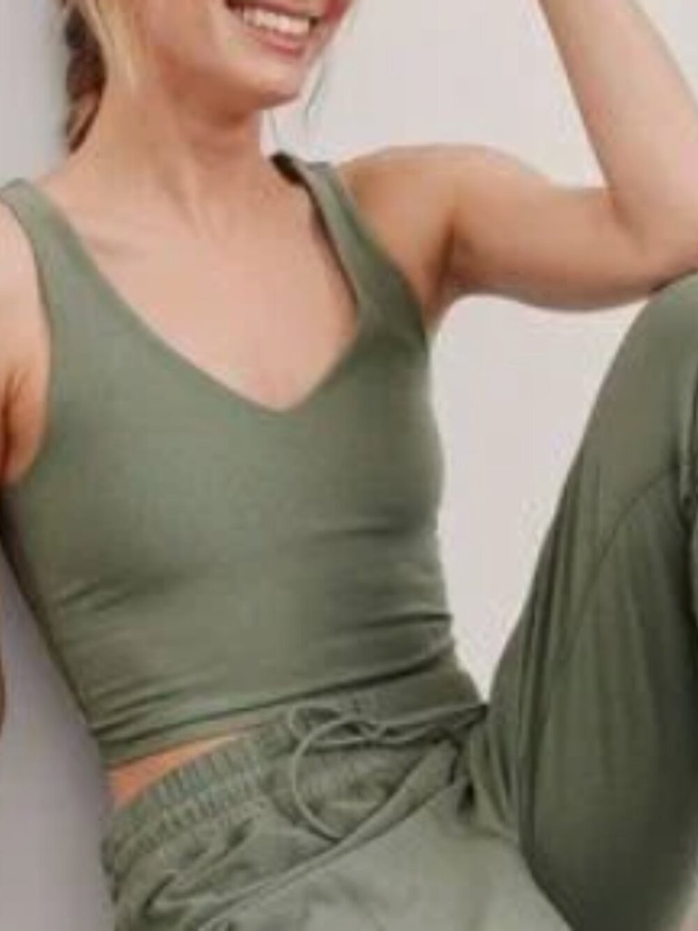 Beyond Yoga Spacedye™ Good Day Cropped Tank Grey Sage Heather NWT